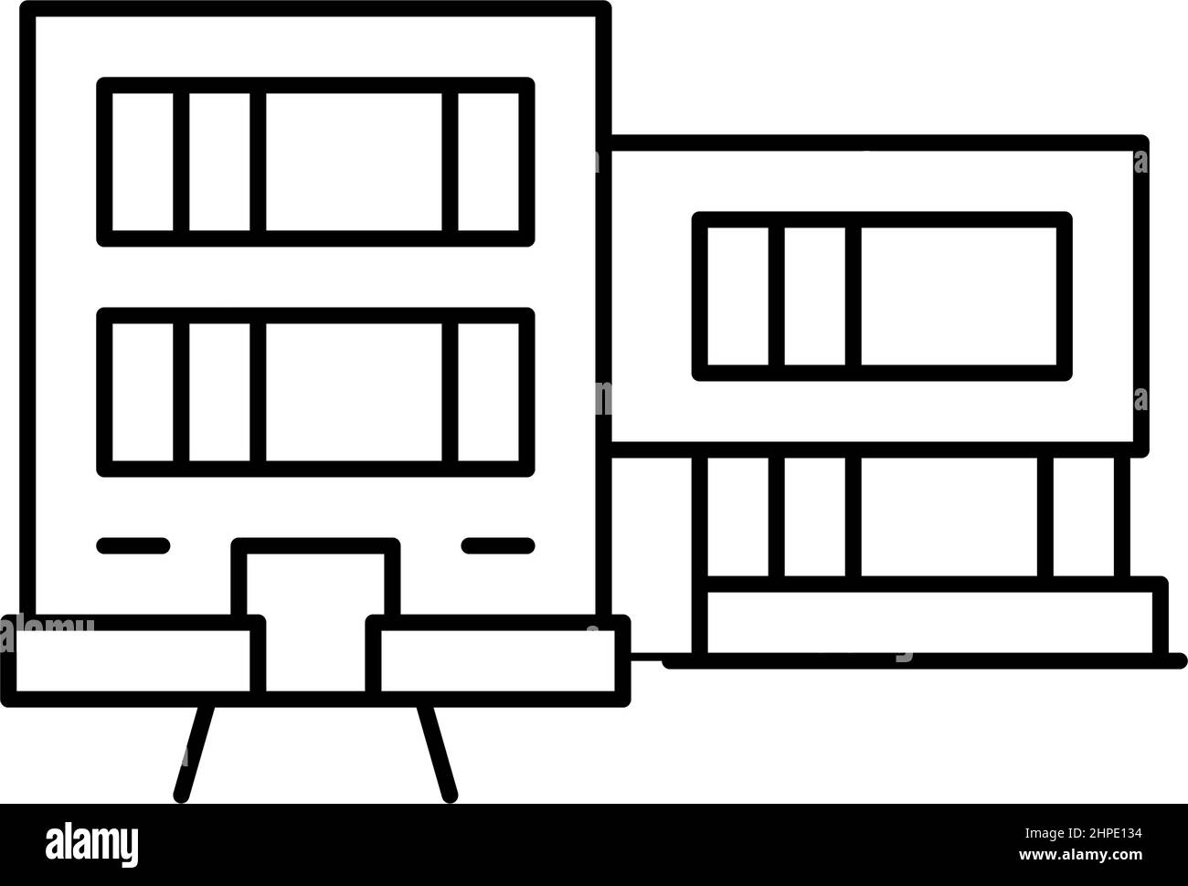 contemporary house line icon vector illustration Stock Vector Image ...