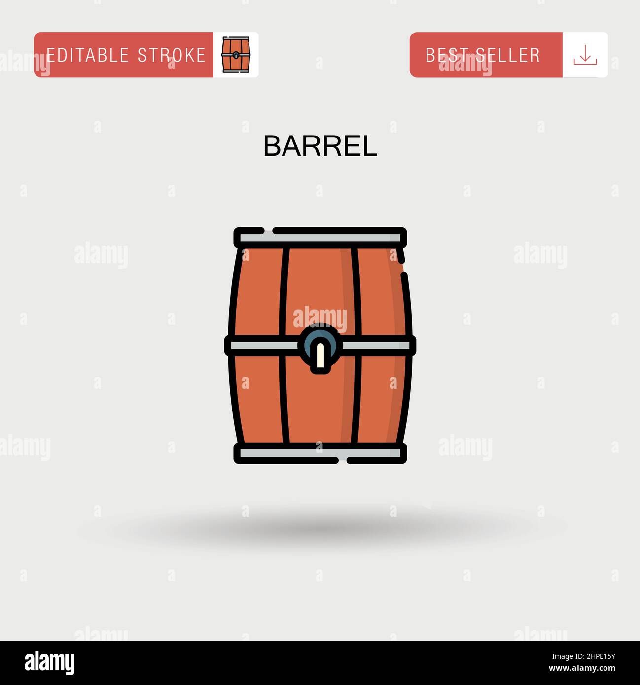Barrel Simple vector icon. Stock Vector