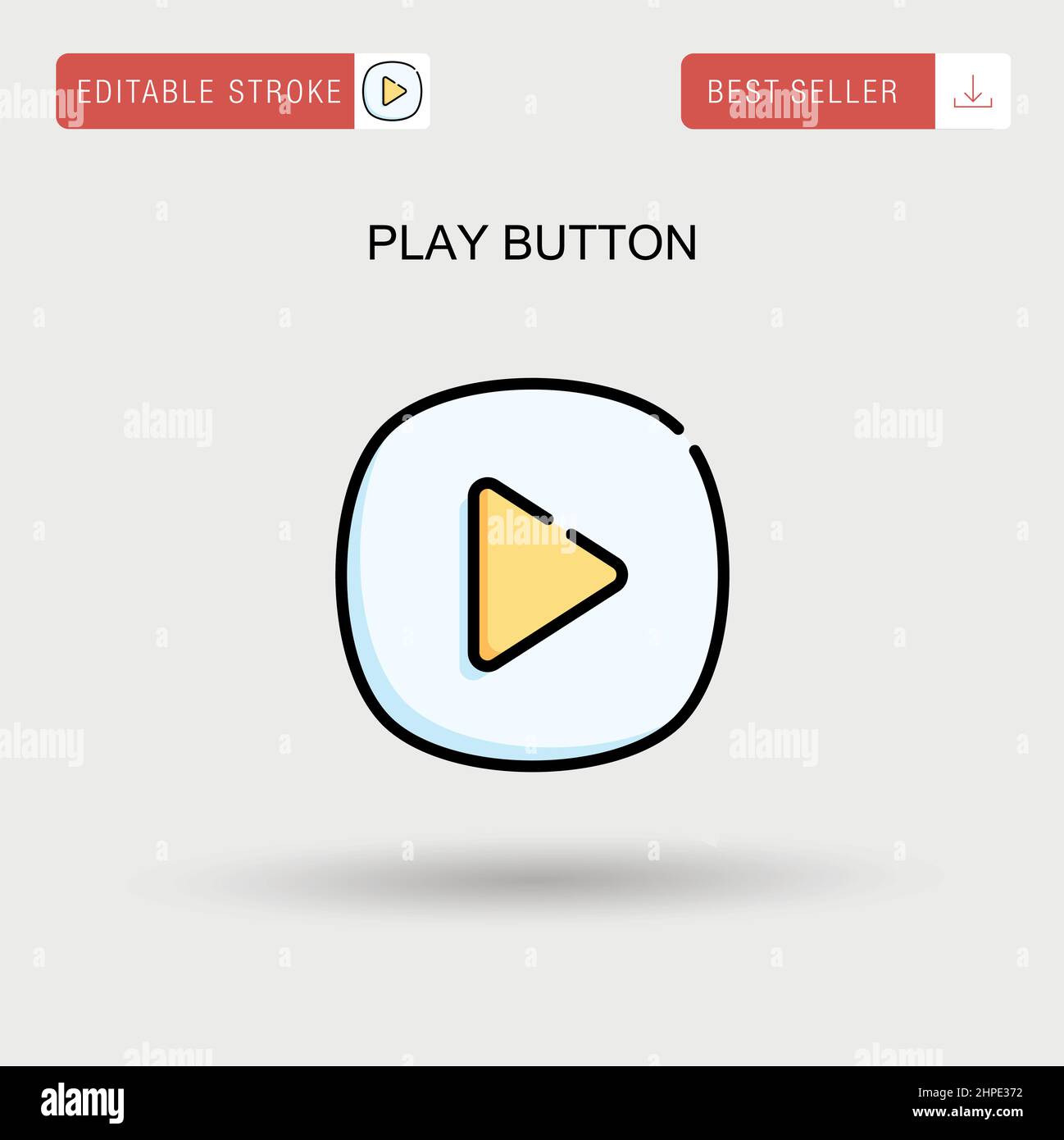 Play button Simple vector icon. Stock Vector