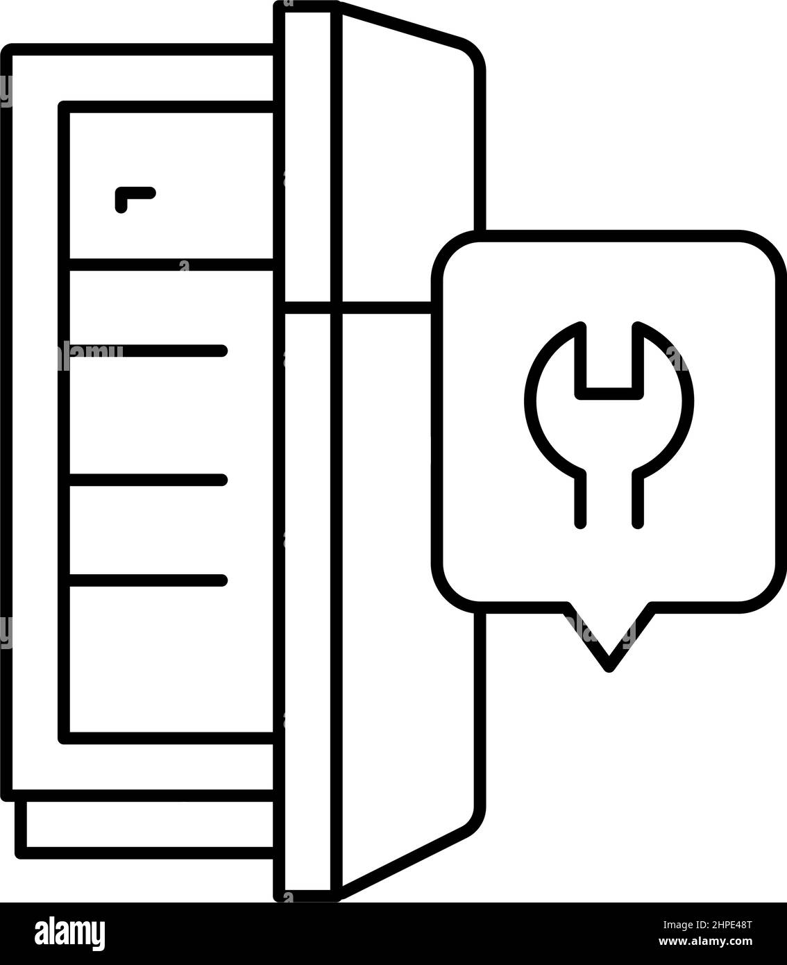 refrigerator repair line icon vector illustration Stock Vector