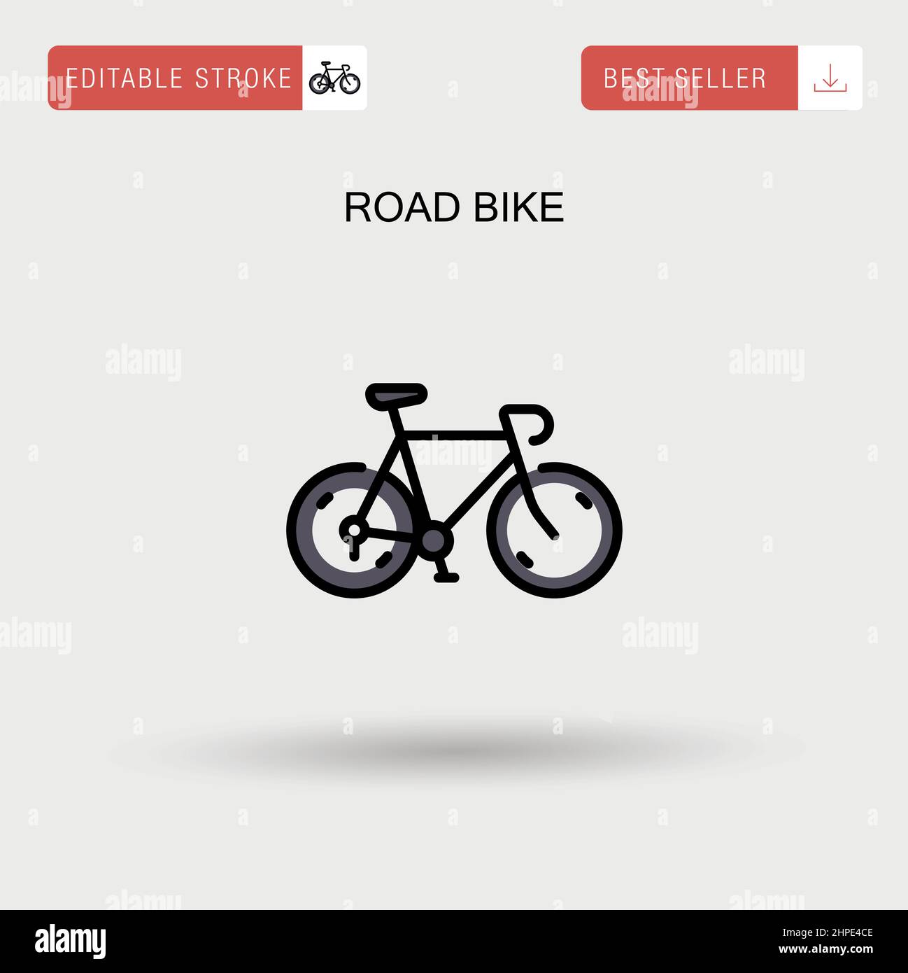 Road bike Simple vector icon. Stock Vector