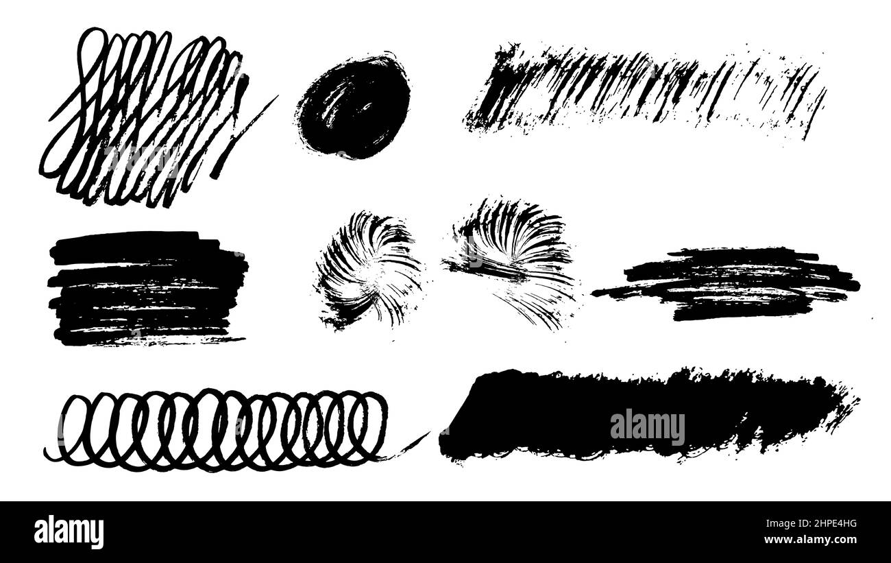 Strokes. Grunge design elements. Rectangular text boxes, speech bubbles. Stock Vector