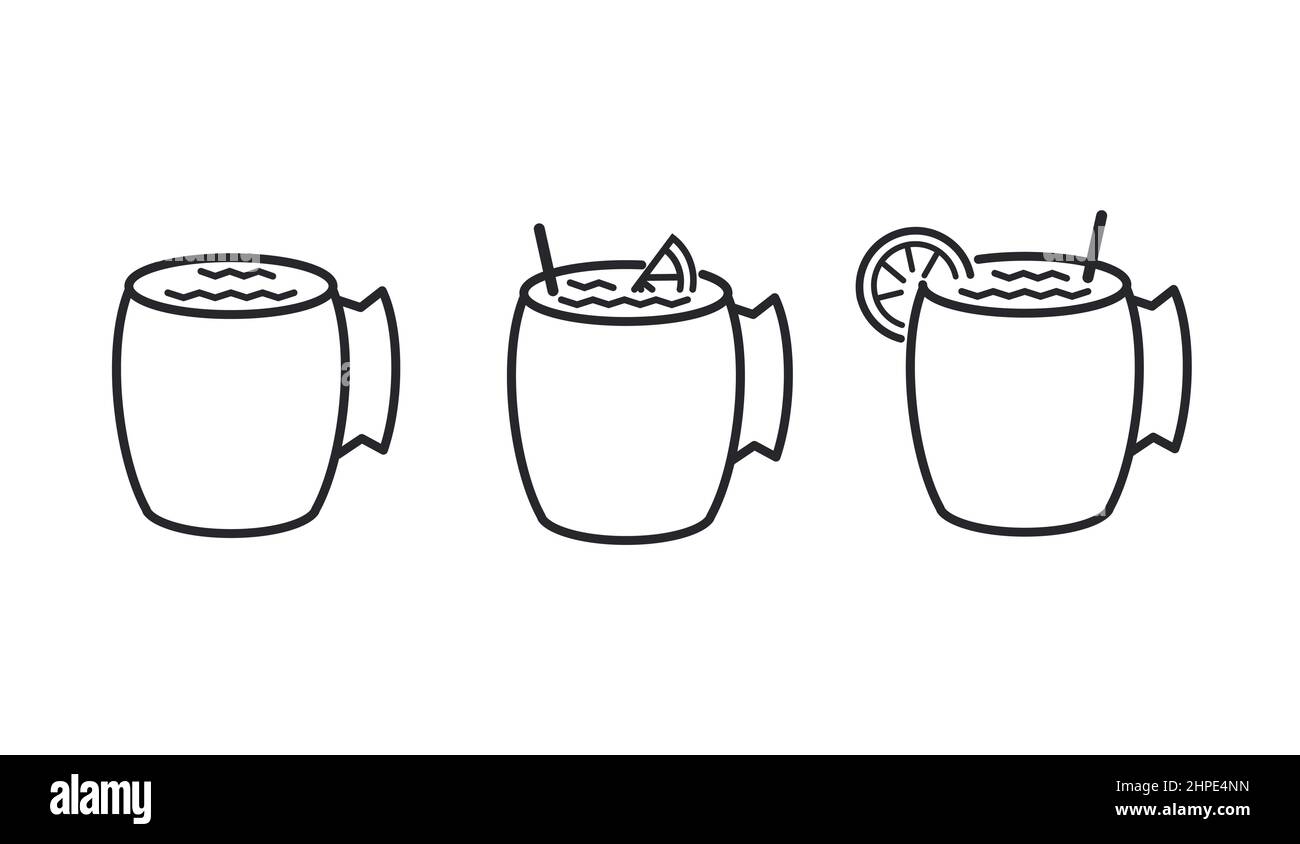 Moscow Mule Cocktail Drink Vector Illustration Icon Stock Vector Image