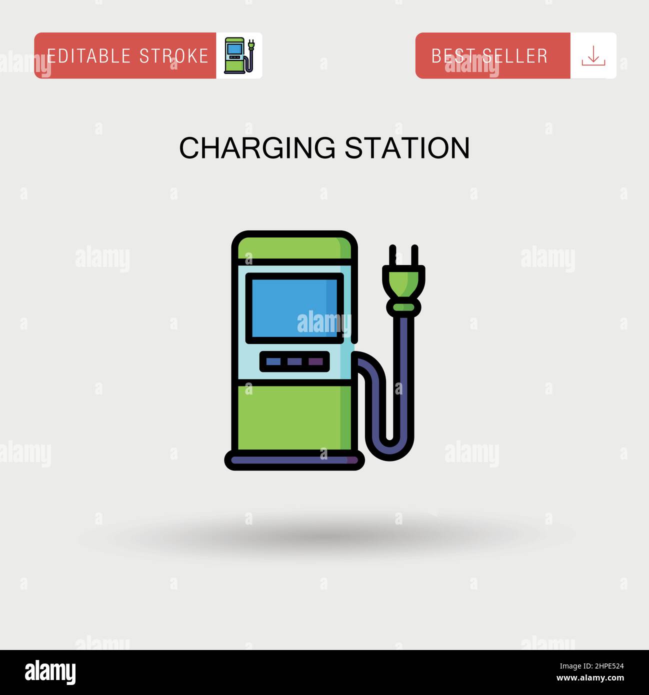 Charging station Simple vector icon. Stock Vector