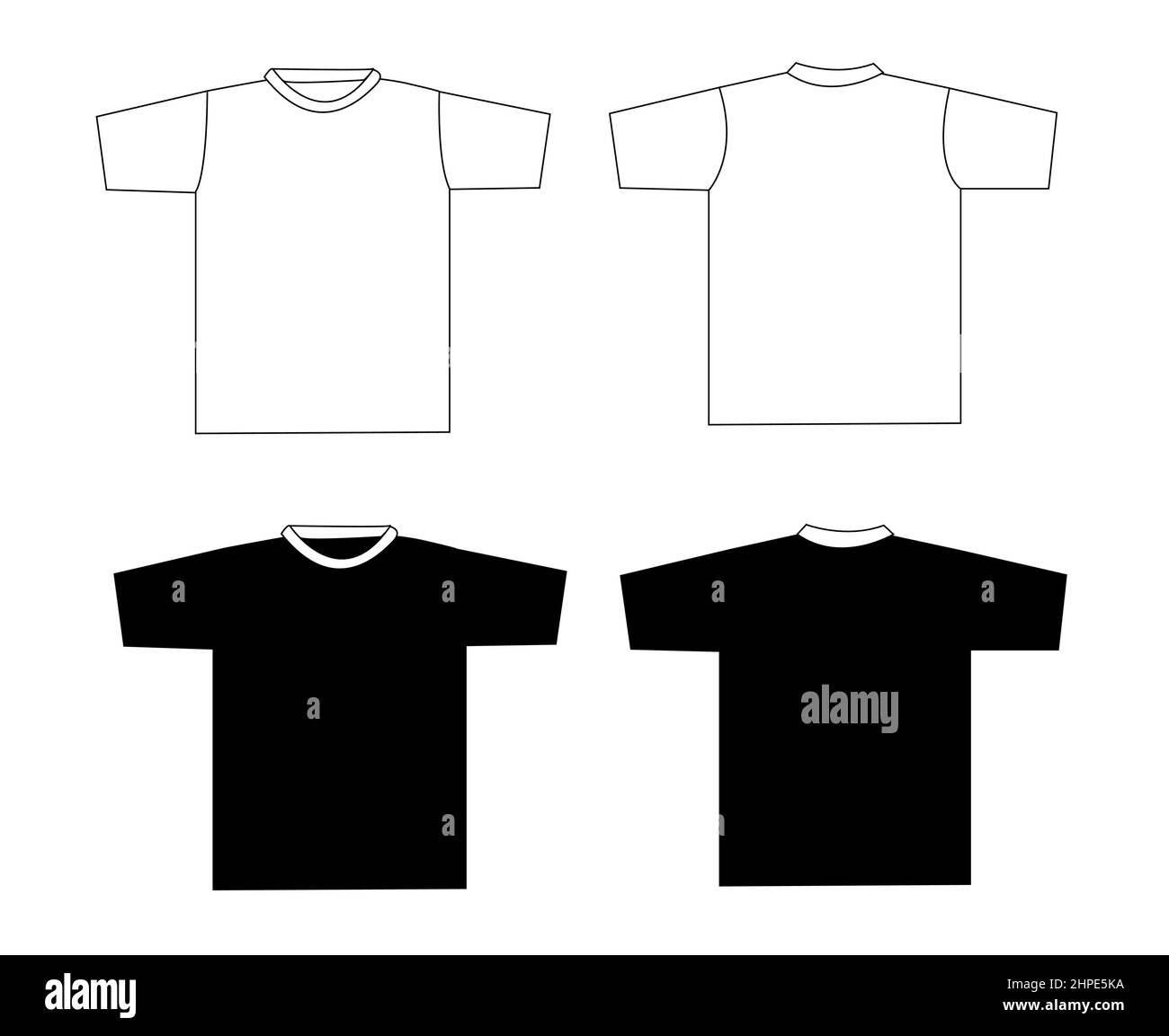 Blank t-shirt template. Front and back Stock Vector Image & Art - Alamy