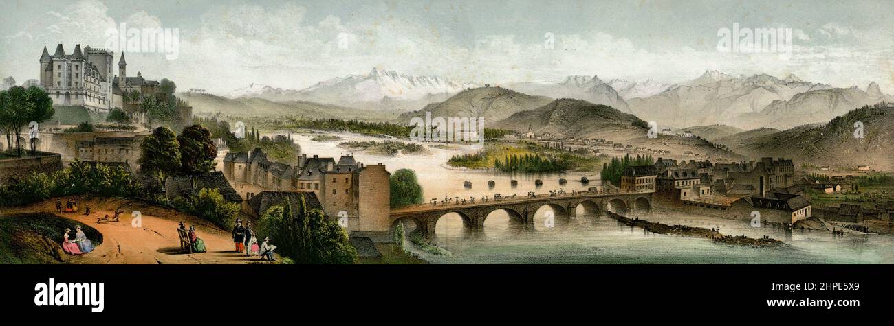 Castle of Henri IV in Pau Pierre Gorse, circa 1870 Stock Photo Alamy