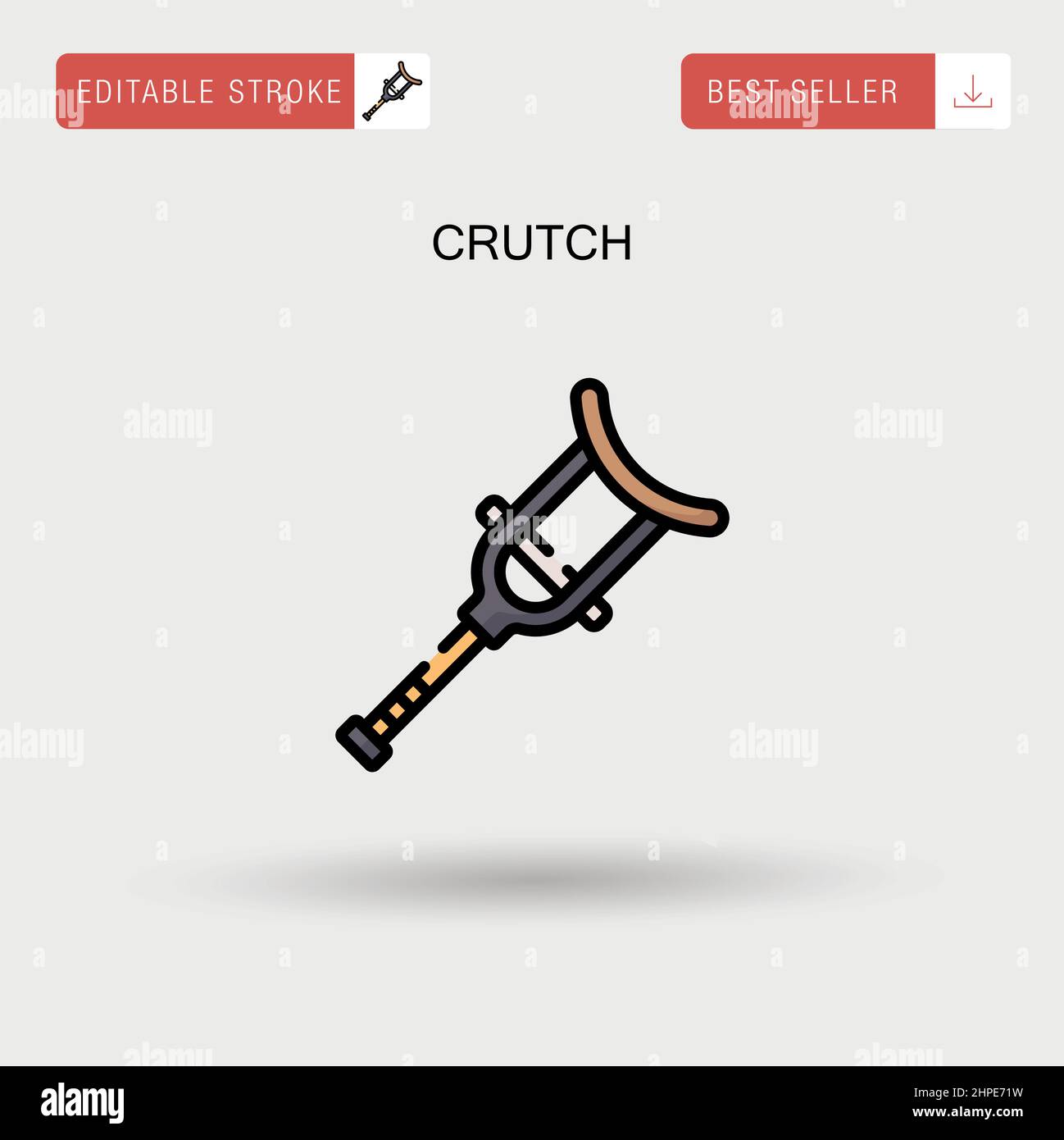 Crutch Simple vector icon Stock Vector Image & Art - Alamy