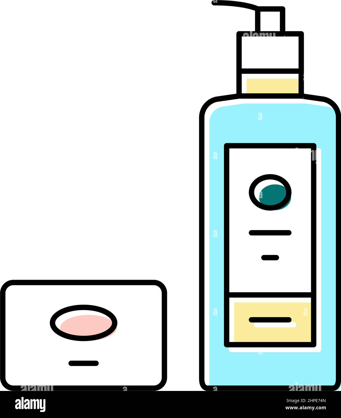 soap and hand cleanser packaging color icon vector illustration Stock ...