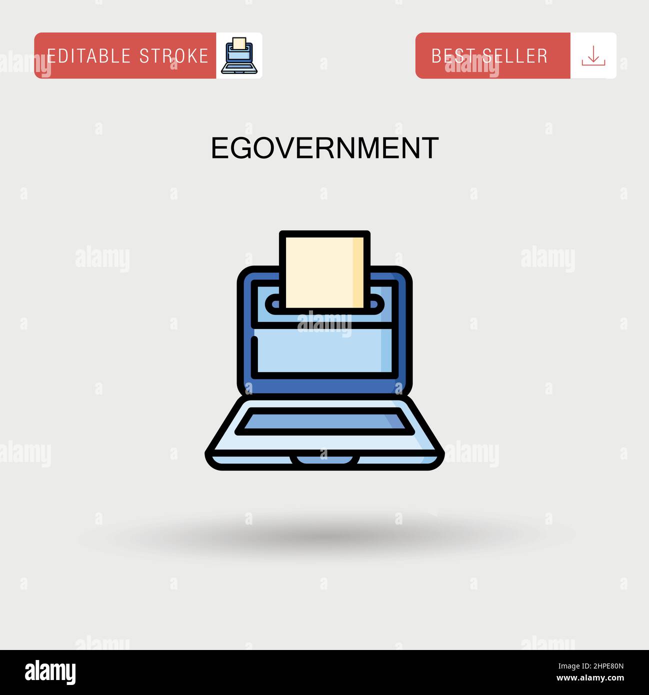 Egovernment Simple vector icon. Stock Vector