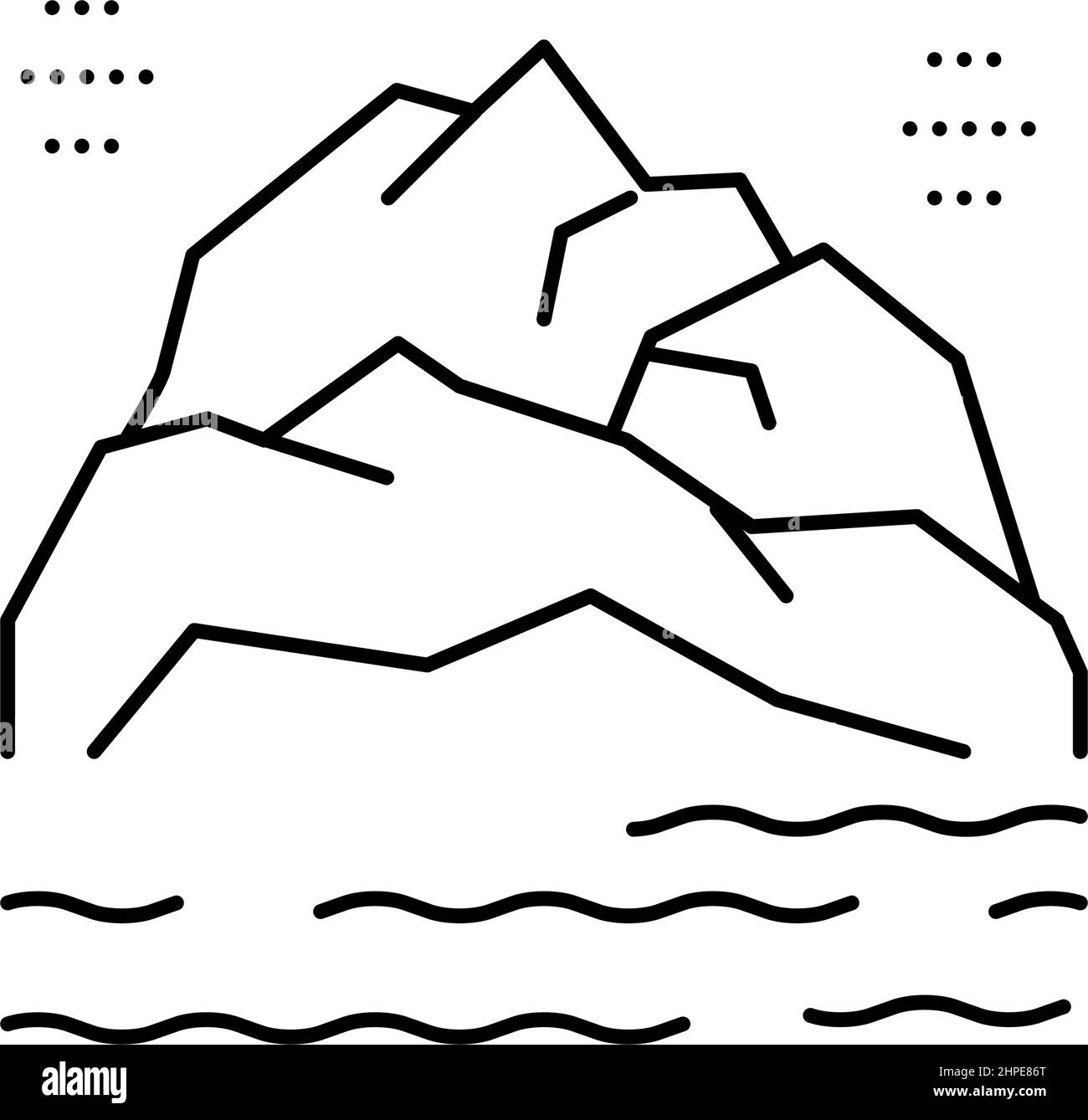 mountain landscape line icon vector illustration Stock Vector Image ...