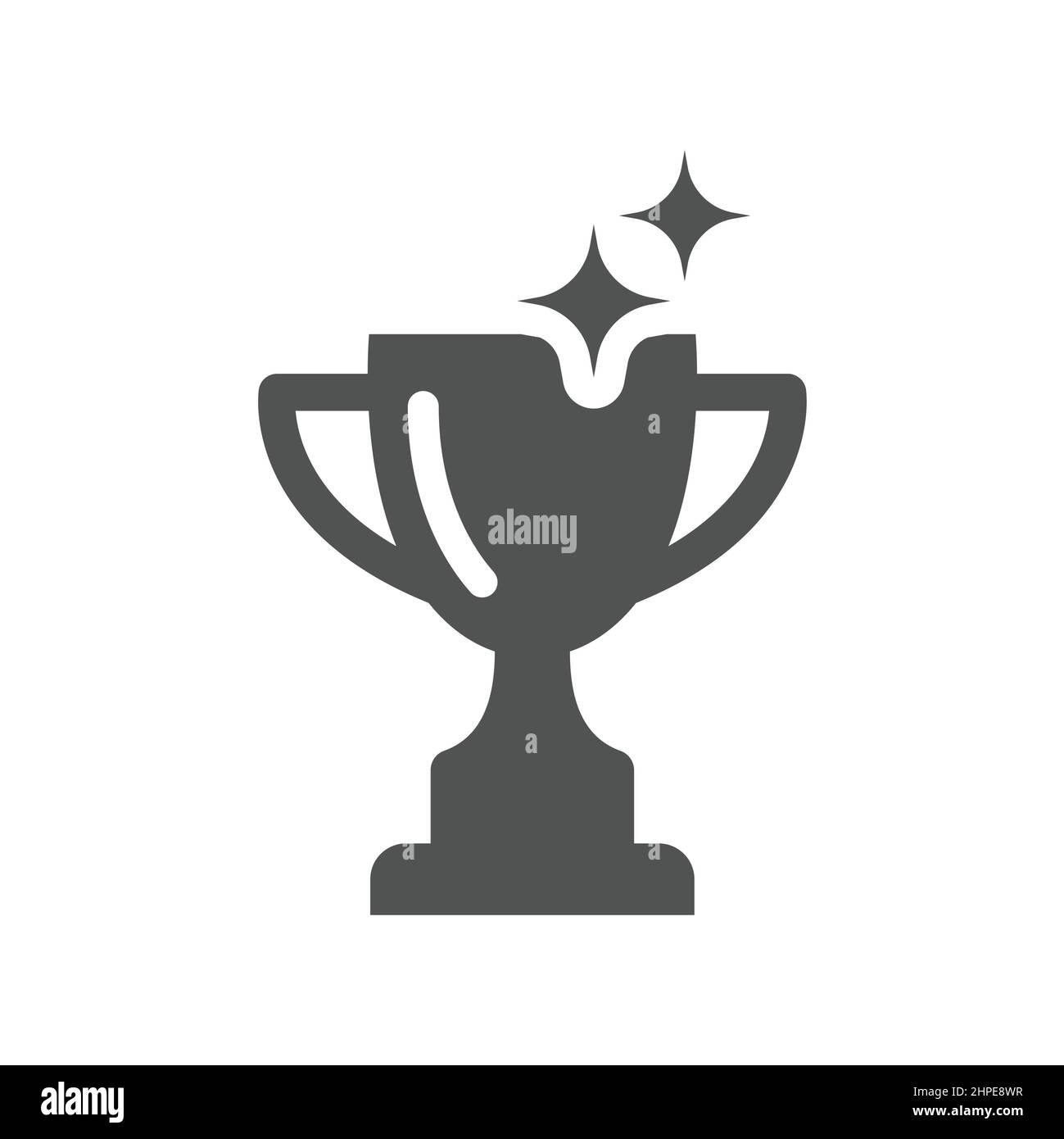 Shiny cup black vector icon. Award trophy filled symbol. Stock Vector