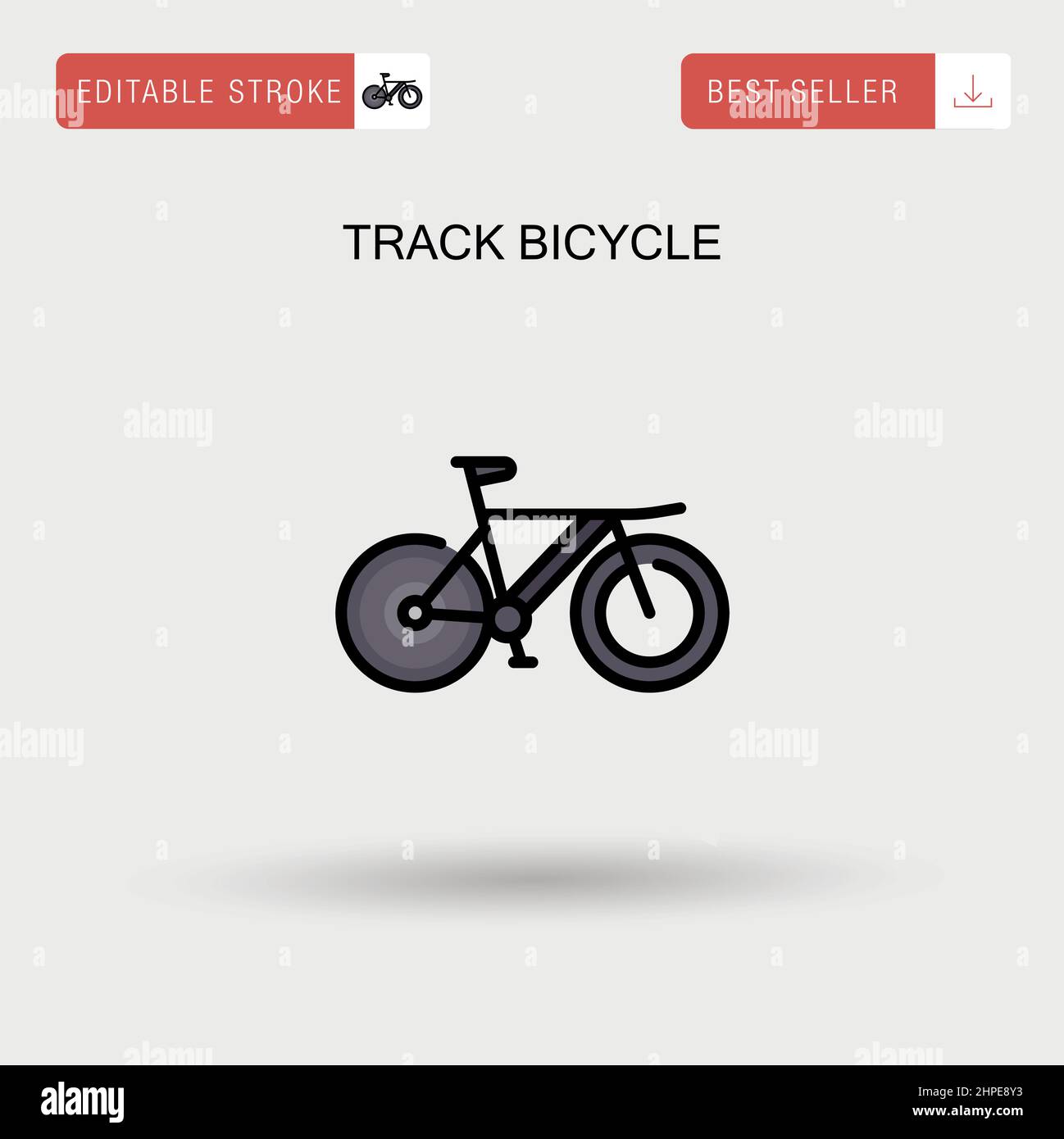 Track bicycle Simple vector icon. Stock Vector