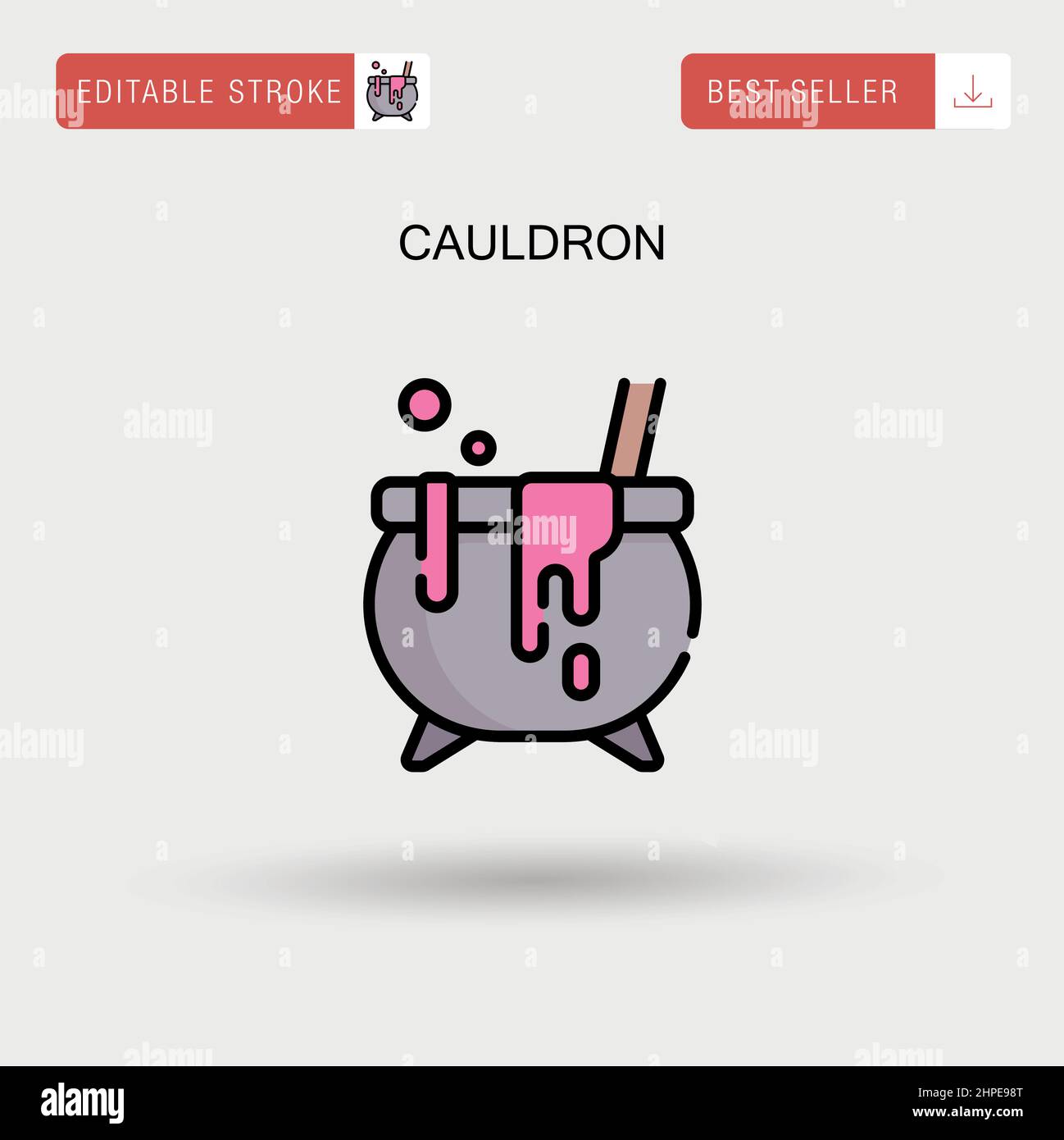 Cauldron Simple vector icon. Stock Vector