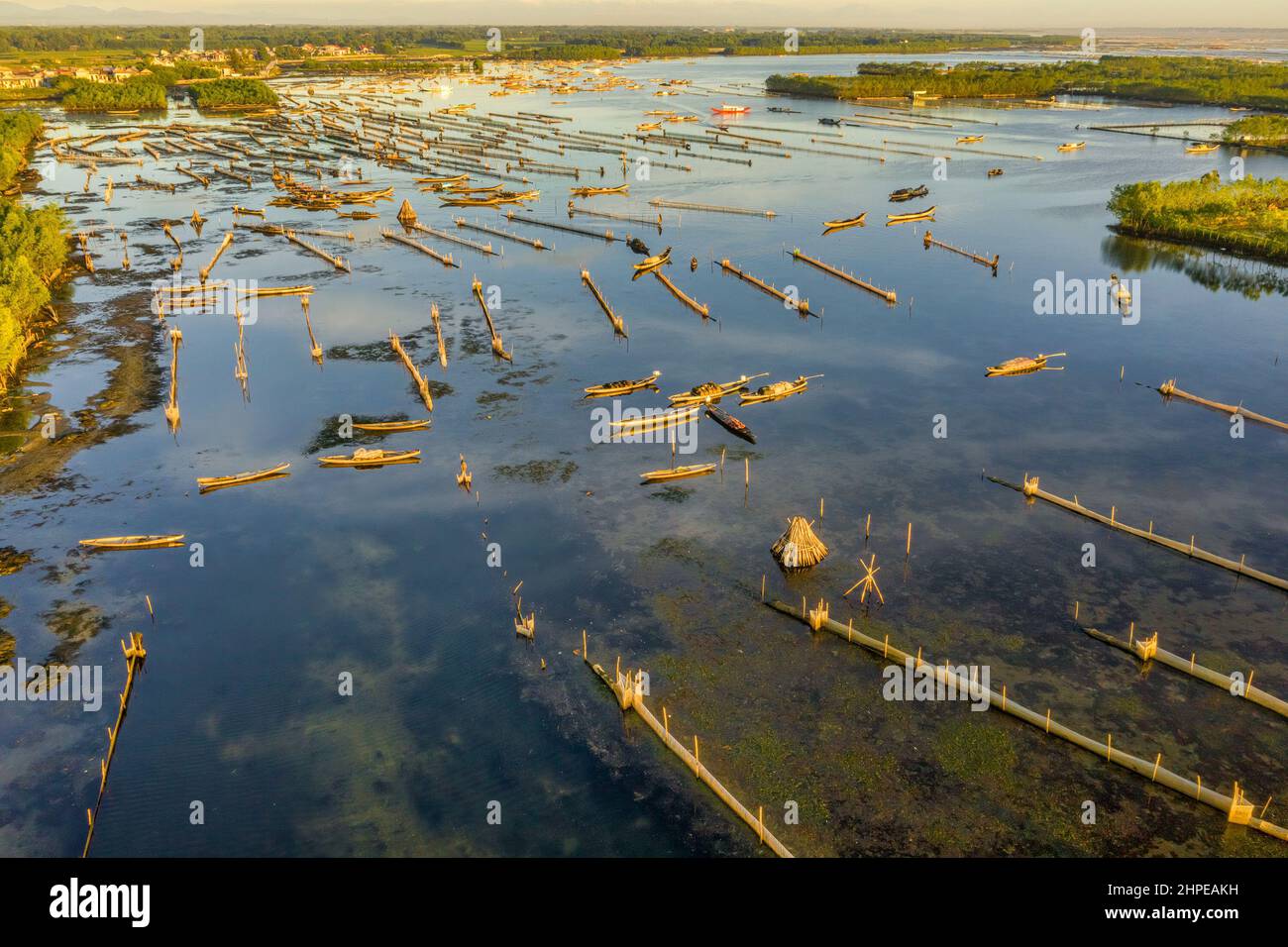 Quang Loi lagoon in  Tam Giang lagoon system, Hue, Vietnam Stock Photo