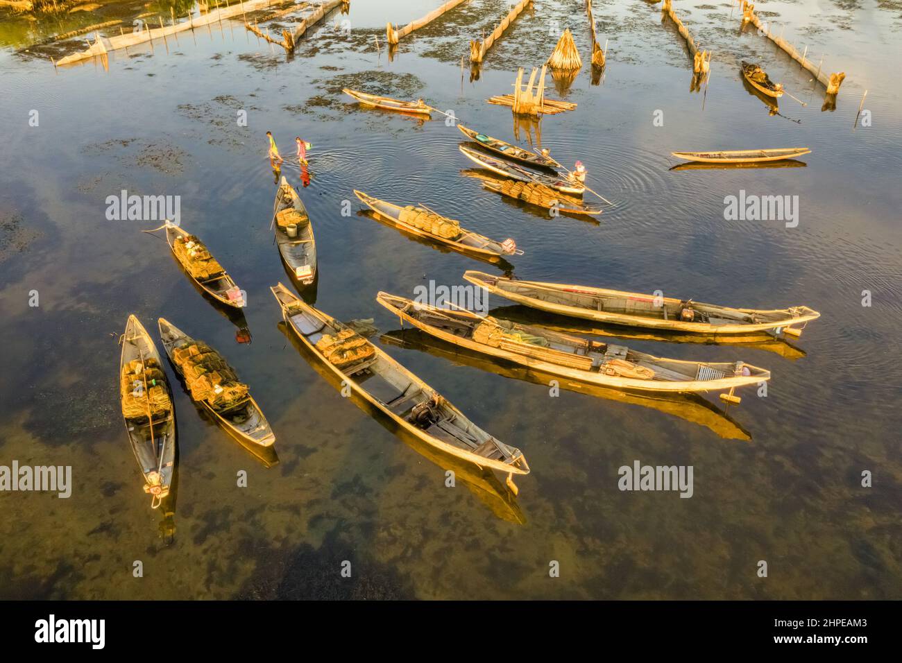 Quang Loi lagoon in  Tam Giang lagoon system, Hue, Vietnam Stock Photo
