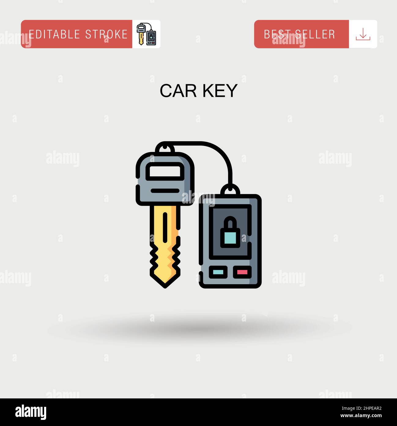 Car key Simple vector icon. Stock Vector