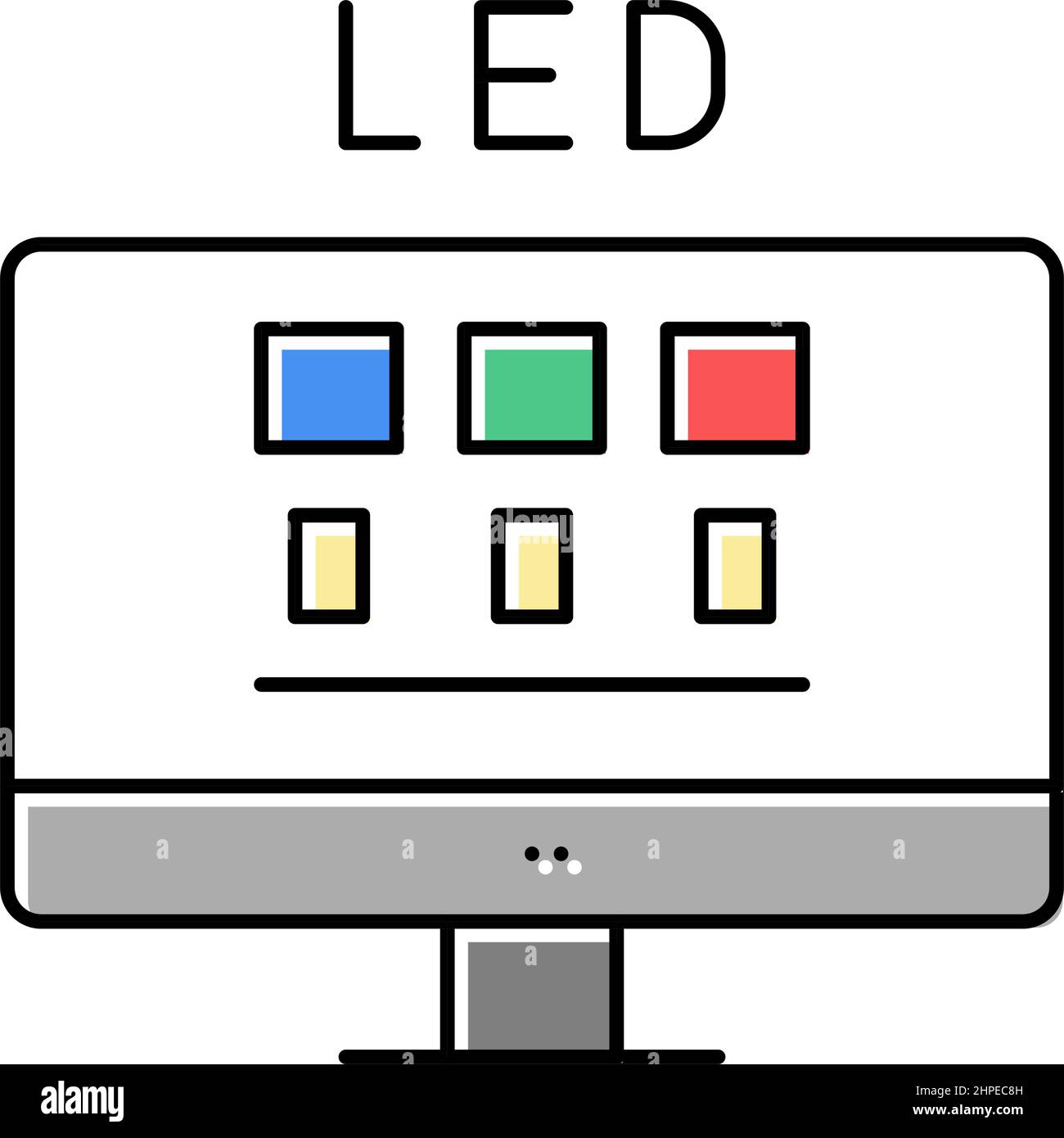led computer monitor color icon vector illustration Stock Vector Image ...
