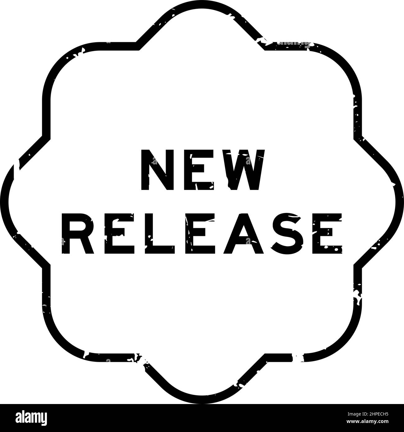 Grunge black new release word rubber seal stamp on white background