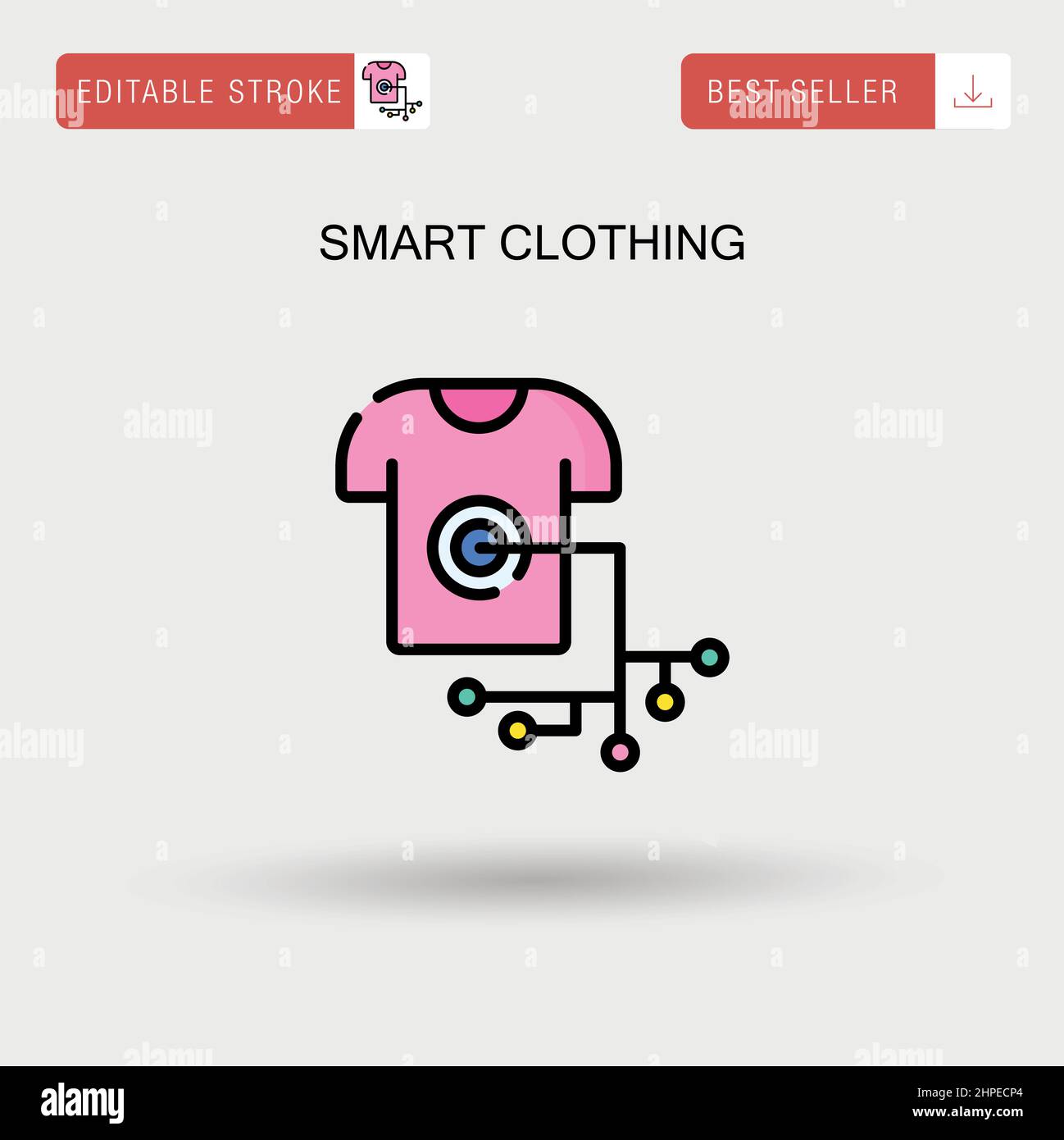 Smart clothing Simple vector icon. Stock Vector