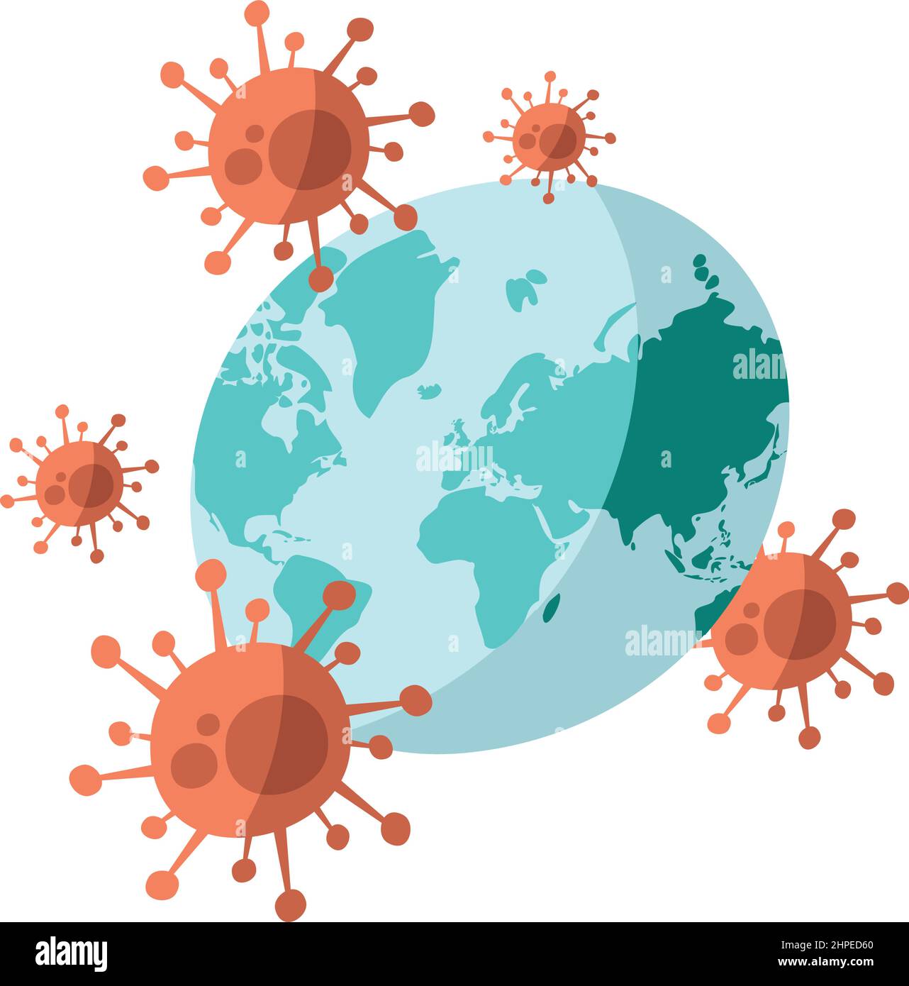 covid19 particles and earth planet icons Stock Vector Image & Art - Alamy