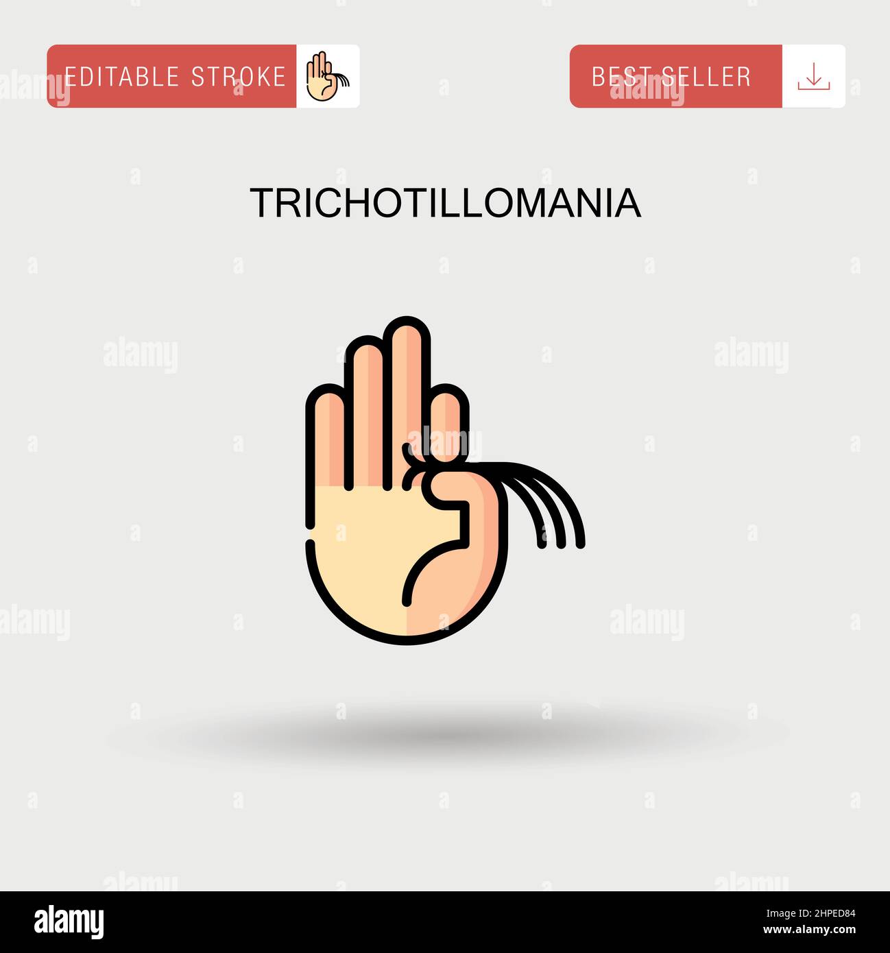 Trichotillomania Simple vector icon. Stock Vector