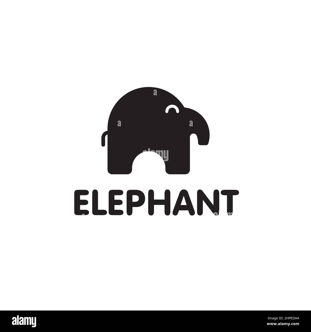 Cute elephant calf logo vector illustration design template,symbol