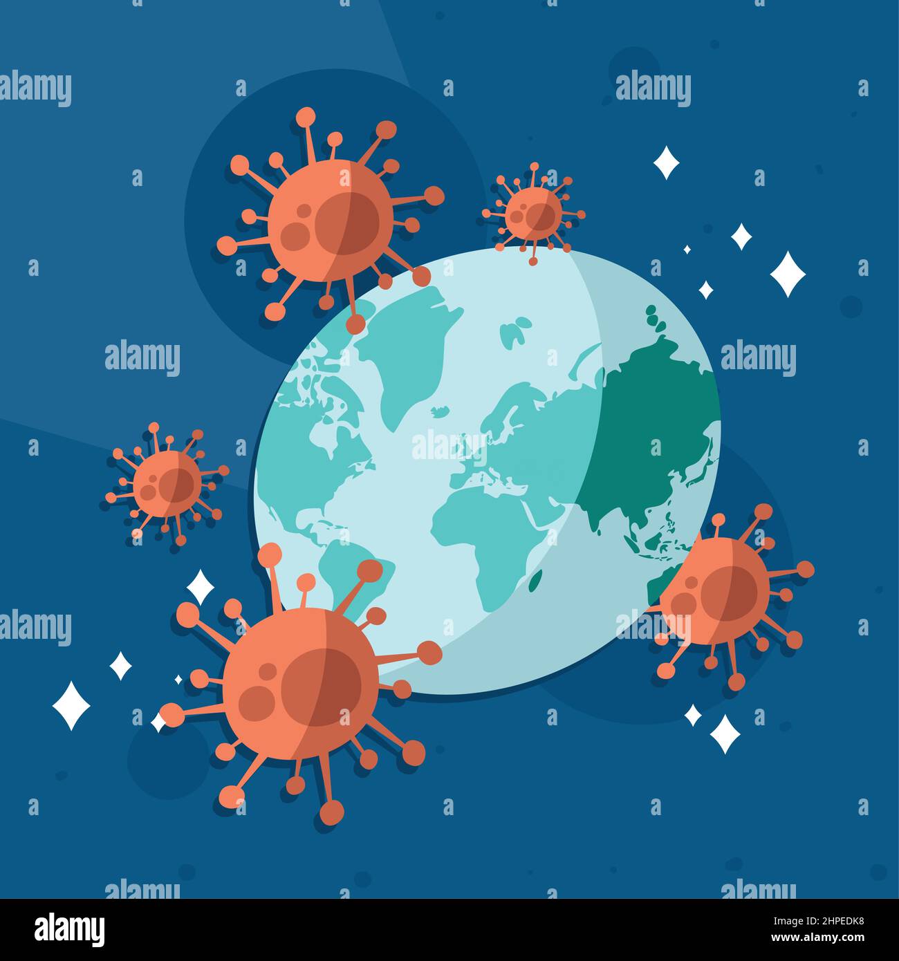 world planet with covid19 particles Stock Vector Image & Art - Alamy