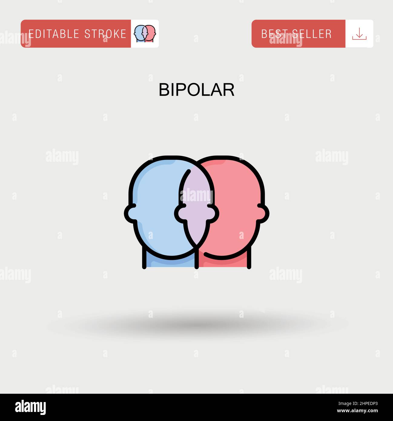 Bipolar Simple vector icon. Stock Vector