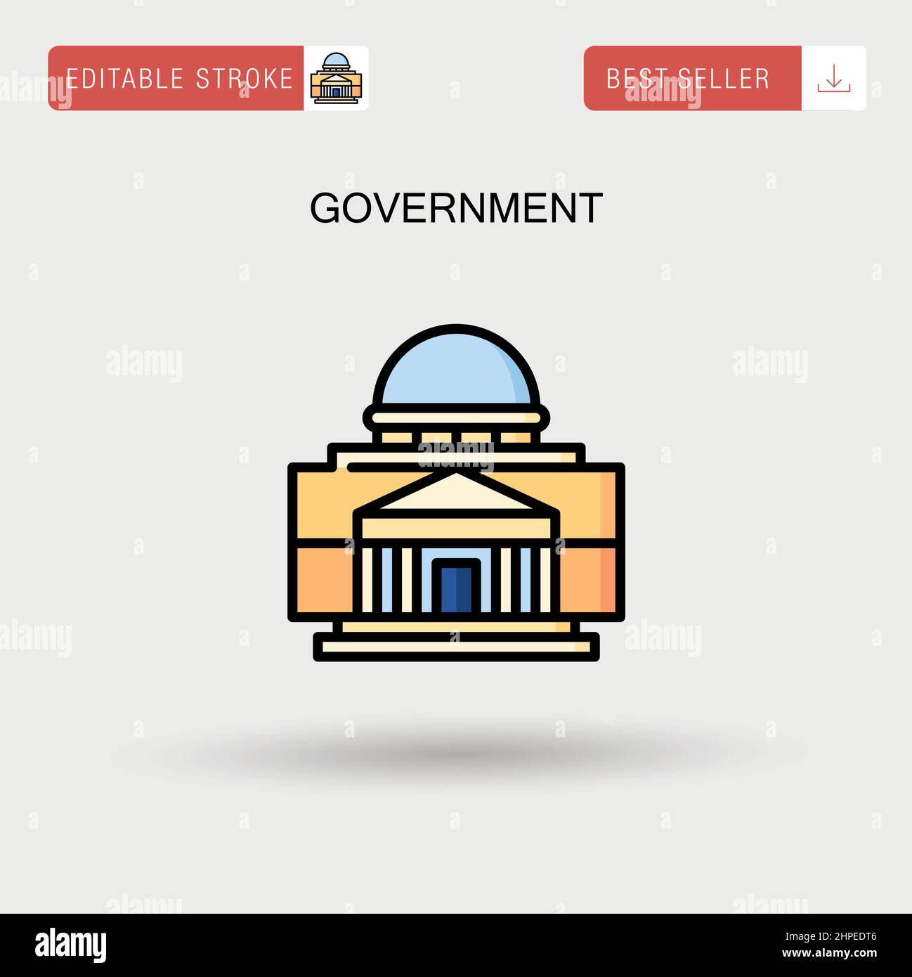 Government Simple vector icon. Stock Vector
