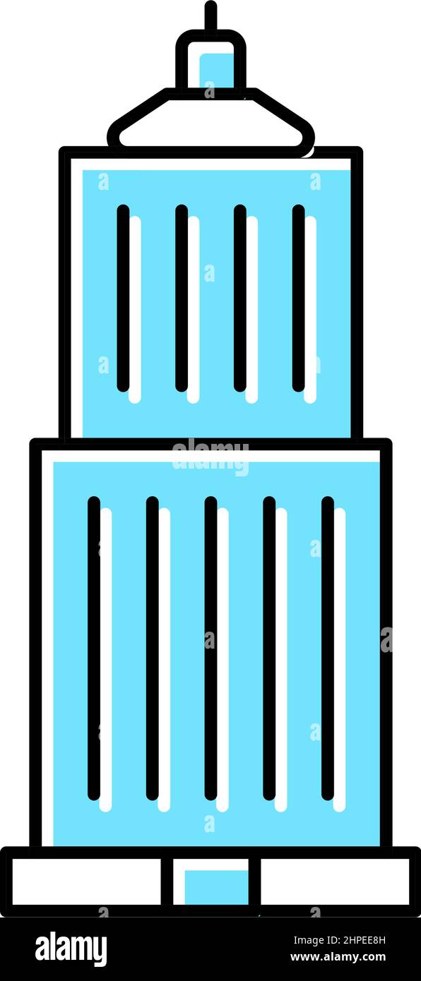 skyscraper business center building color icon vector illustration ...