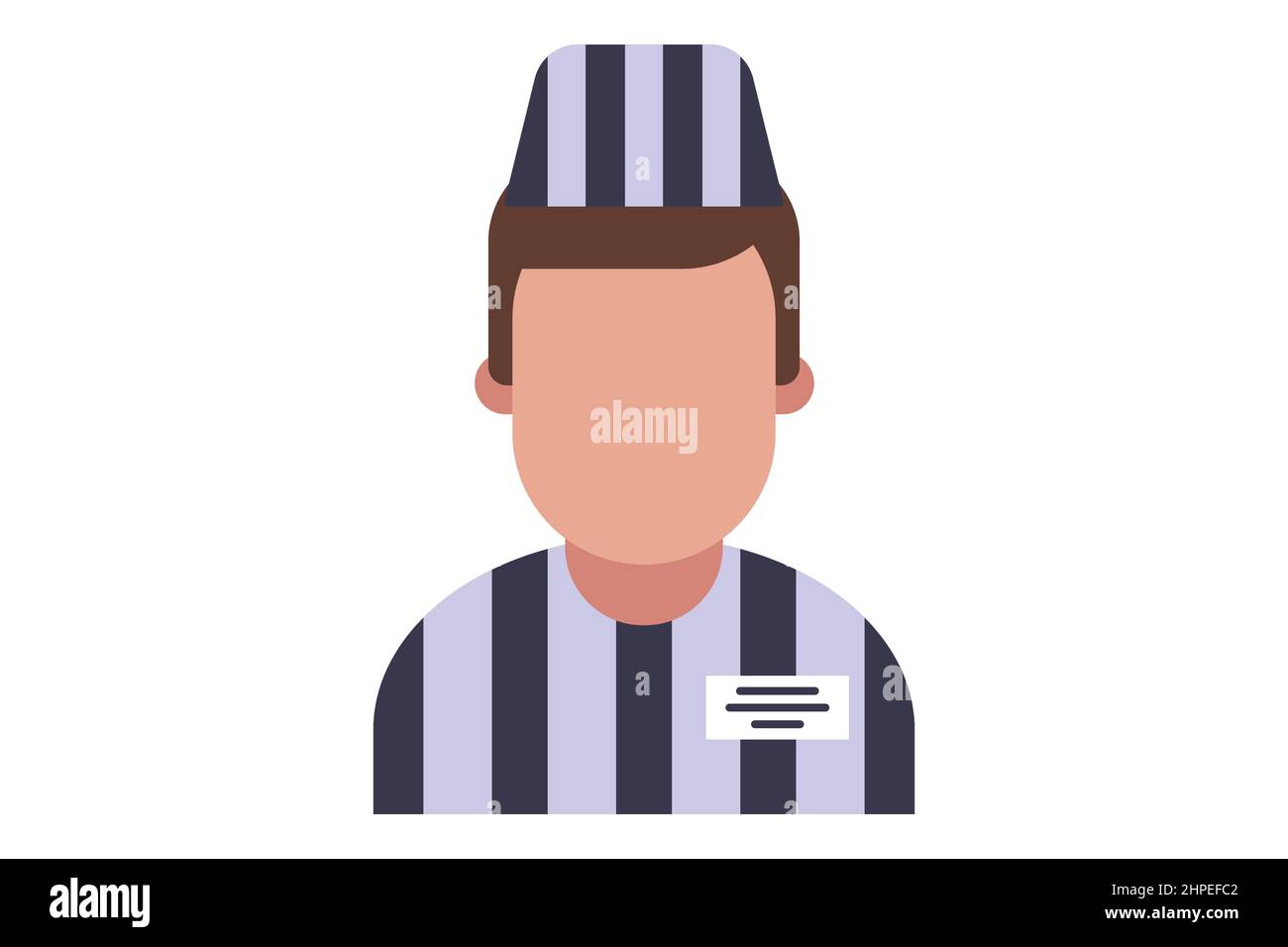 prisoner bandit in striped uniform. flat vector illustration Stock Vector