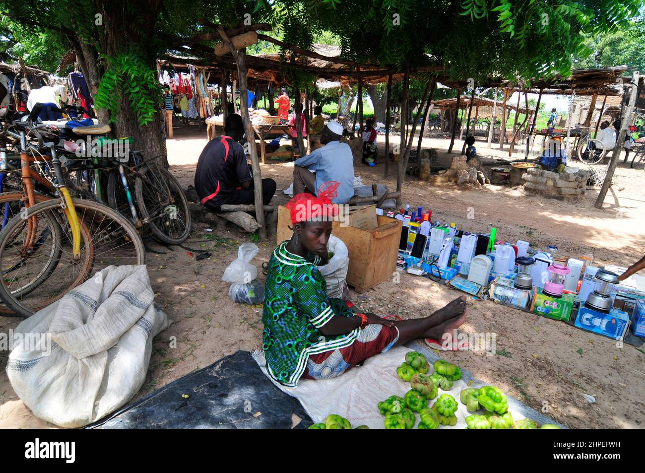 African eggplants sold at a local market in central Burkina Faso. Stock Photo