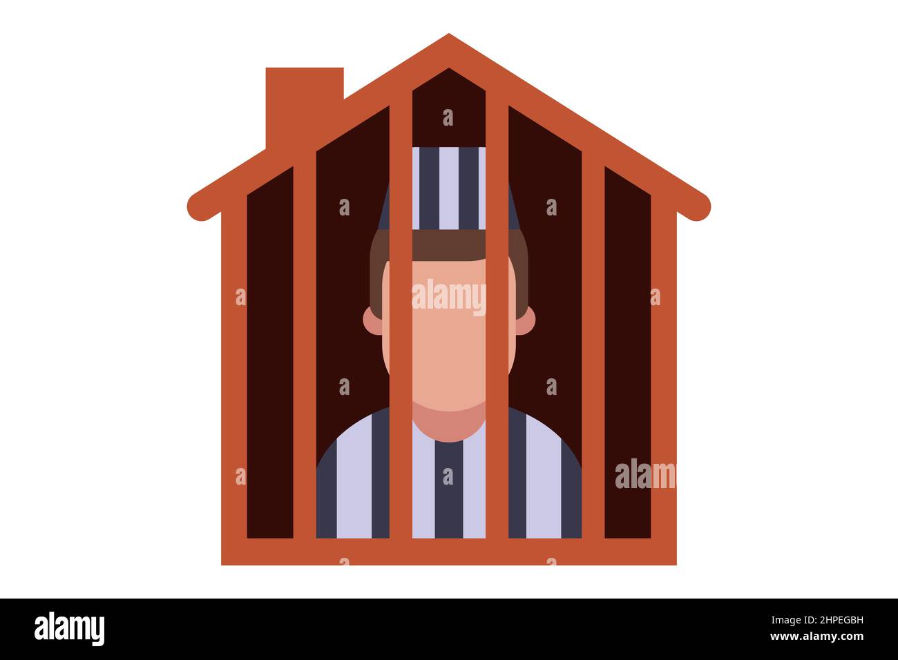 house arrest for a criminal. long selfisolation in your home. flat vector illustration isolated