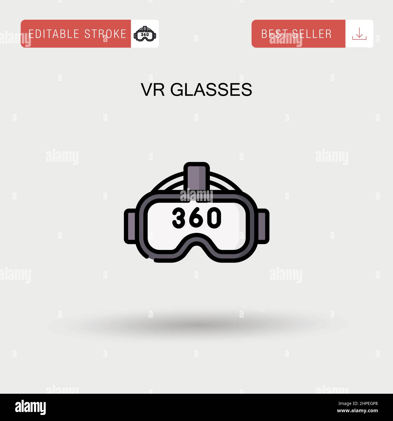 Vr glasses Simple vector icon. Stock Vector