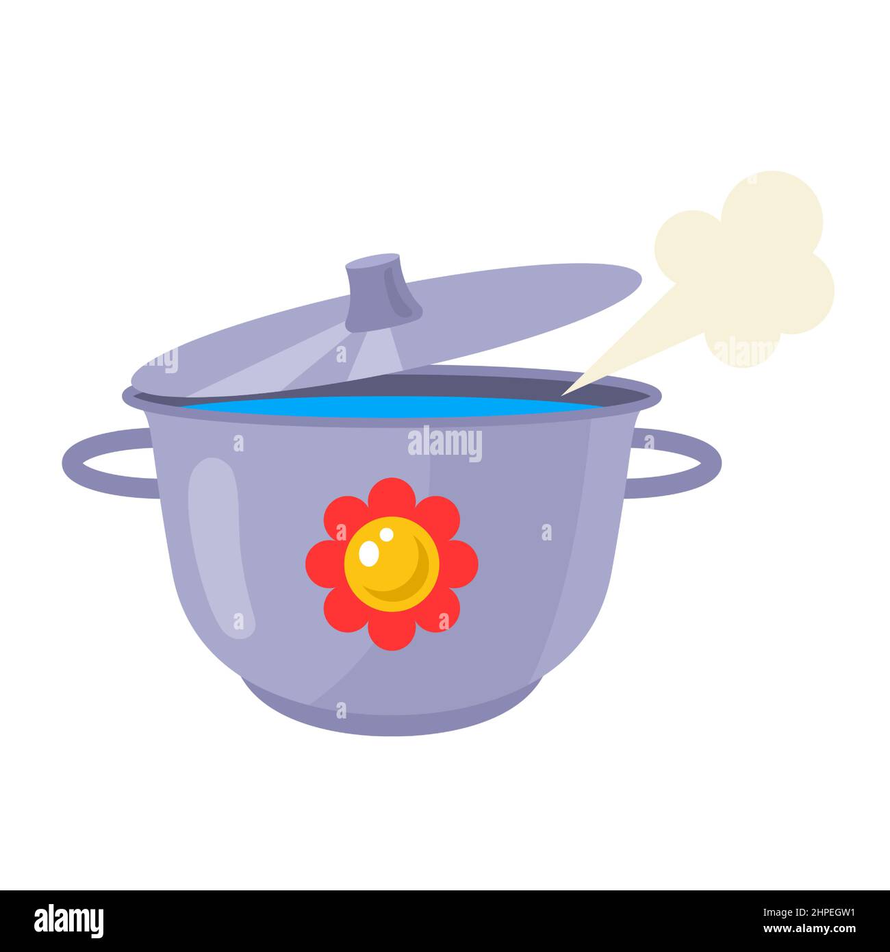 Boiling water in the pot illustration Stock Vector Image & Art - Alamy