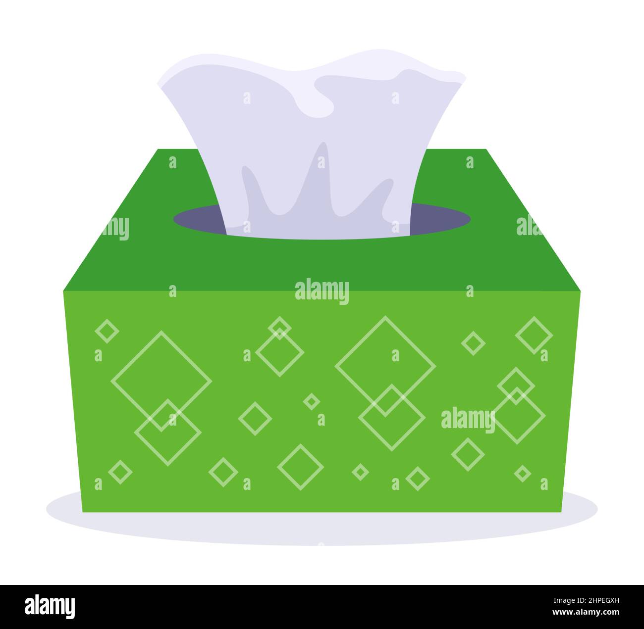 paper towels in a green cardboard box. flat vector illustration