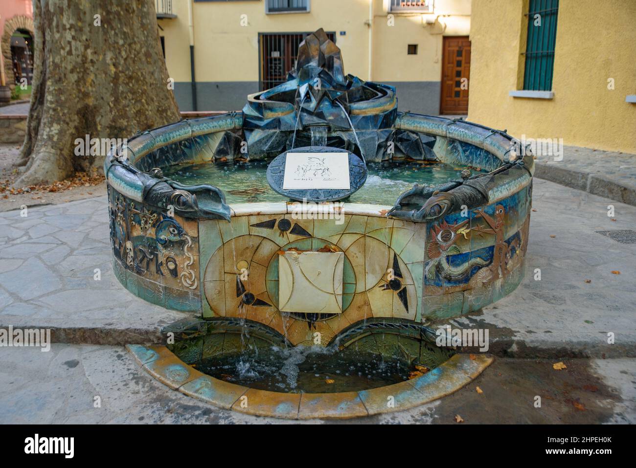 Pablo Picasso fountain in Ceret, France Stock Photo