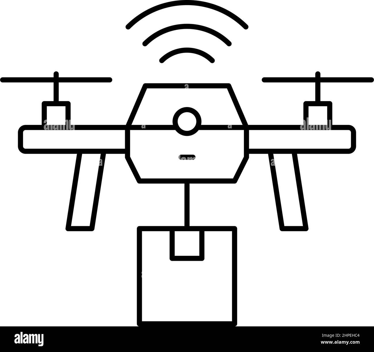 drone delivery line icon vector illustration Stock Vector Image & Art ...