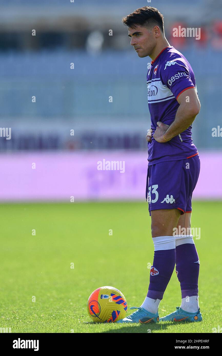Florence, Italy. 20th Feb, 2022. Riccardo Sottil (ACF Fiorentina) during ACF Fiorentina vs Atalanta BC, italian soccer Serie A match in Florence, Italy, February 20 2022 Credit: Independent Photo Agency/Alamy Live News Stock Photo
