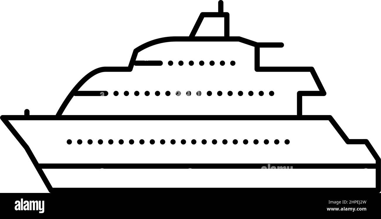 motor yacht boat line icon vector illustration Stock Vector Image & Art ...