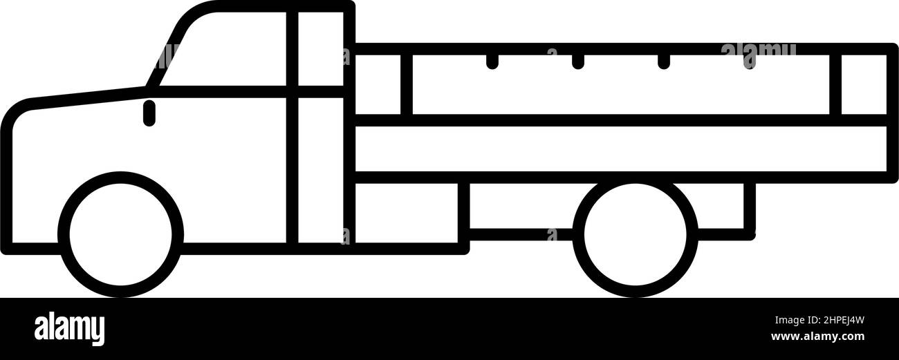 truck farm transport line icon vector illustration Stock Vector Image ...