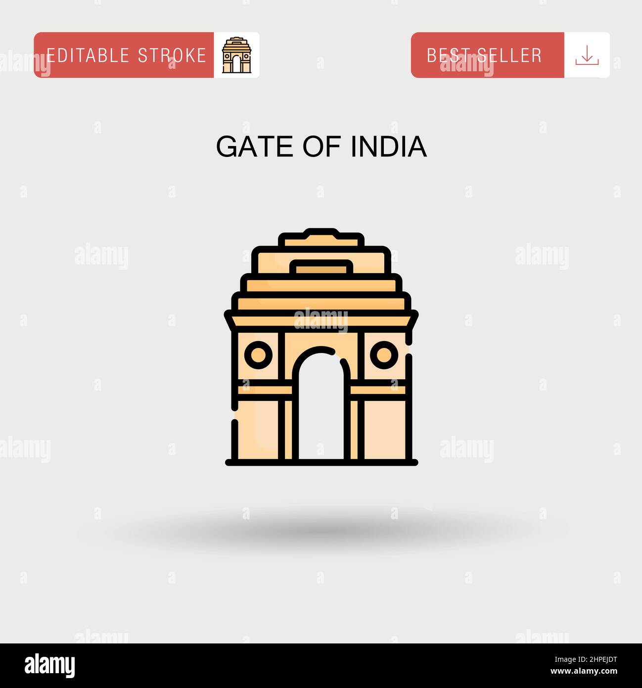 Gate of india Simple vector icon. Stock Vector