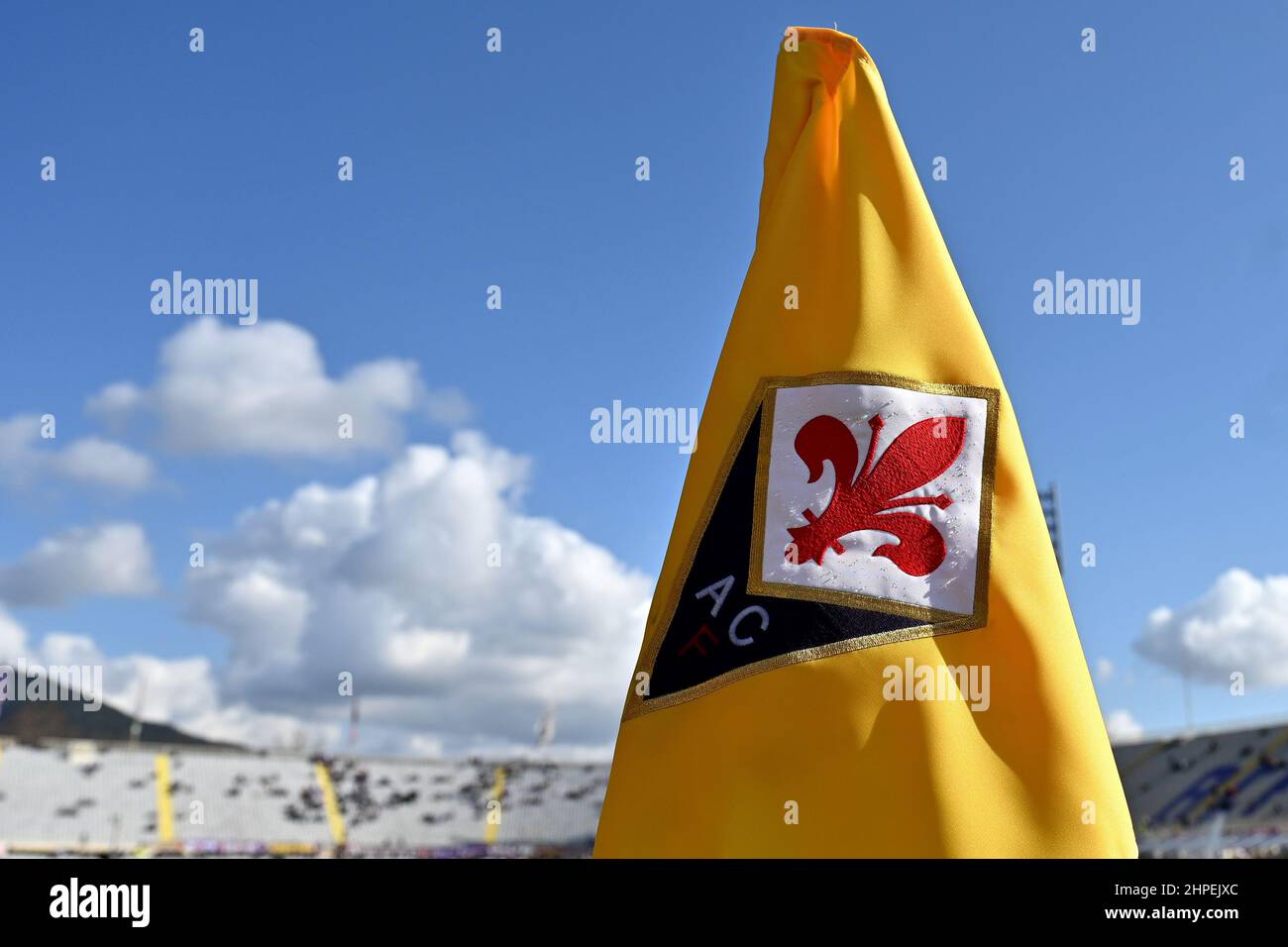 ACF Fiorentina, Fiorentina Pinned Flag from Corners, Isolated with  Different Waving Variations, 3D Rendering 24797624 PNG