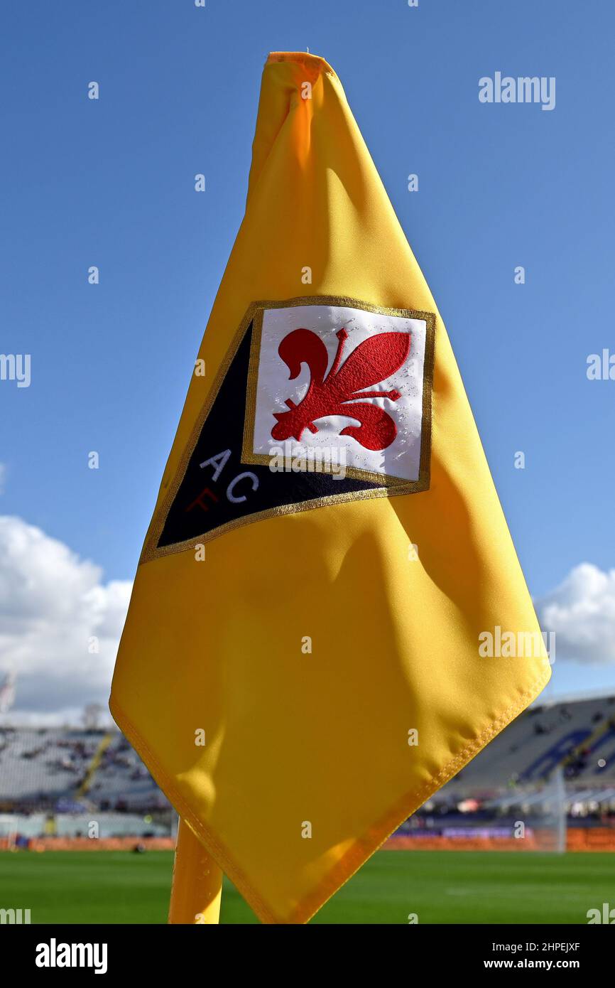 ACF Fiorentina, Fiorentina Pinned Flag from Corners, Isolated with  Different Waving Variations, 3D Rendering 24797624 PNG