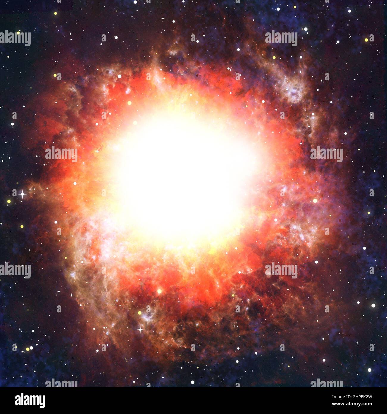 explosion of a supernova star Stock Photo