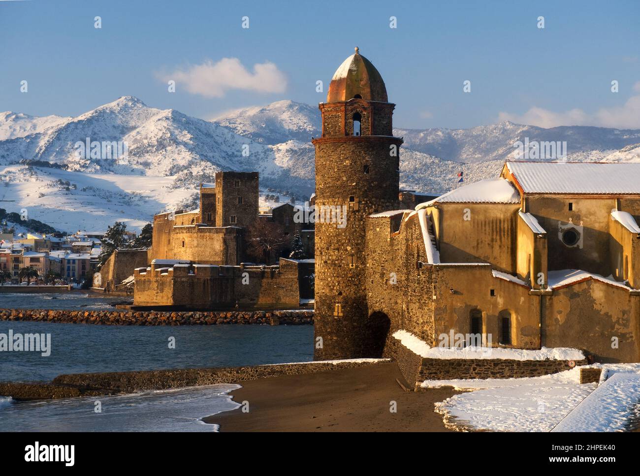 FRANCE Pyrenees Orientales Roussillon Côte vermeille collioure lever soleil Stock Photo