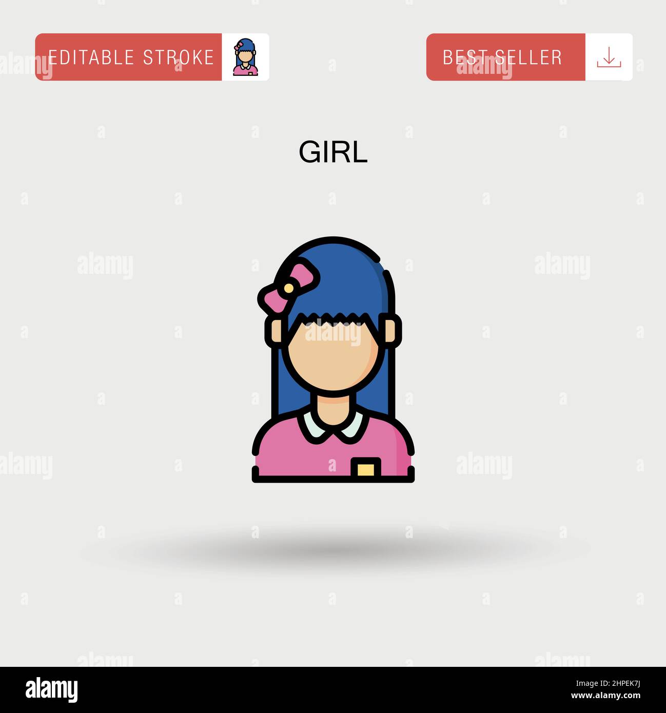 Girl Simple vector icon Stock Vector Image & Art - Alamy
