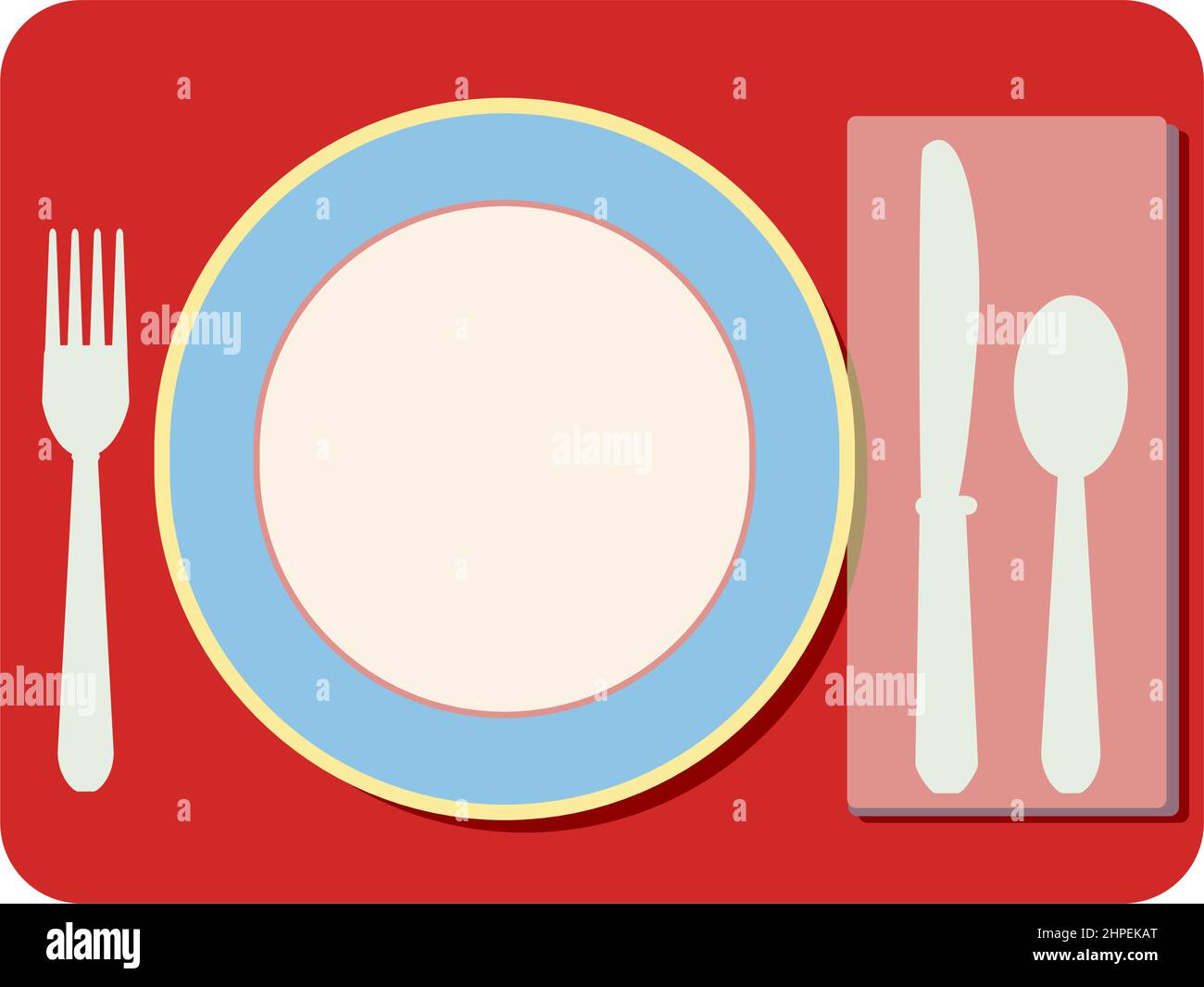 table plate, utensils menu graphic Stock Vector