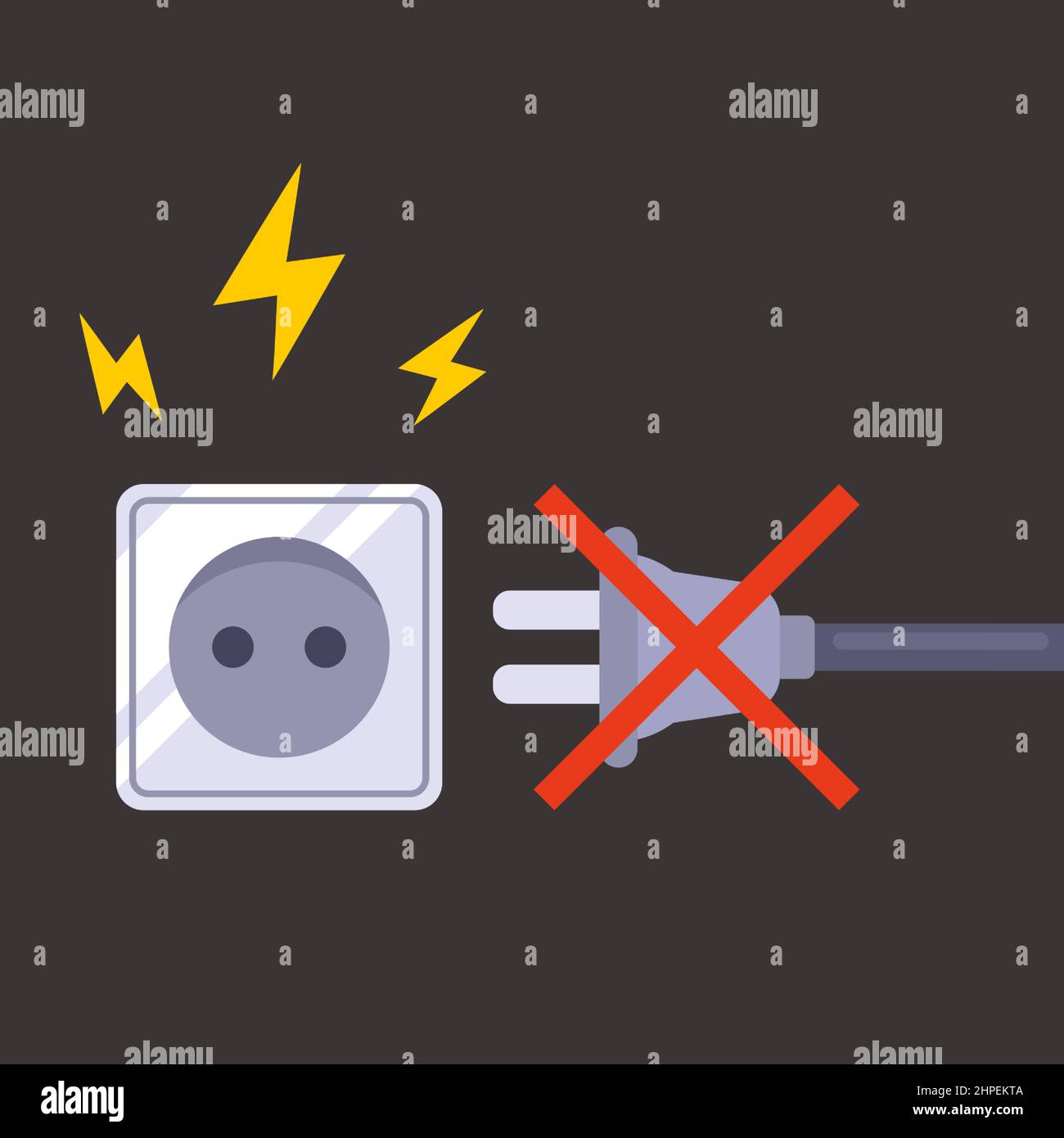 short circuit in the electrical outlet. do not plug electrical