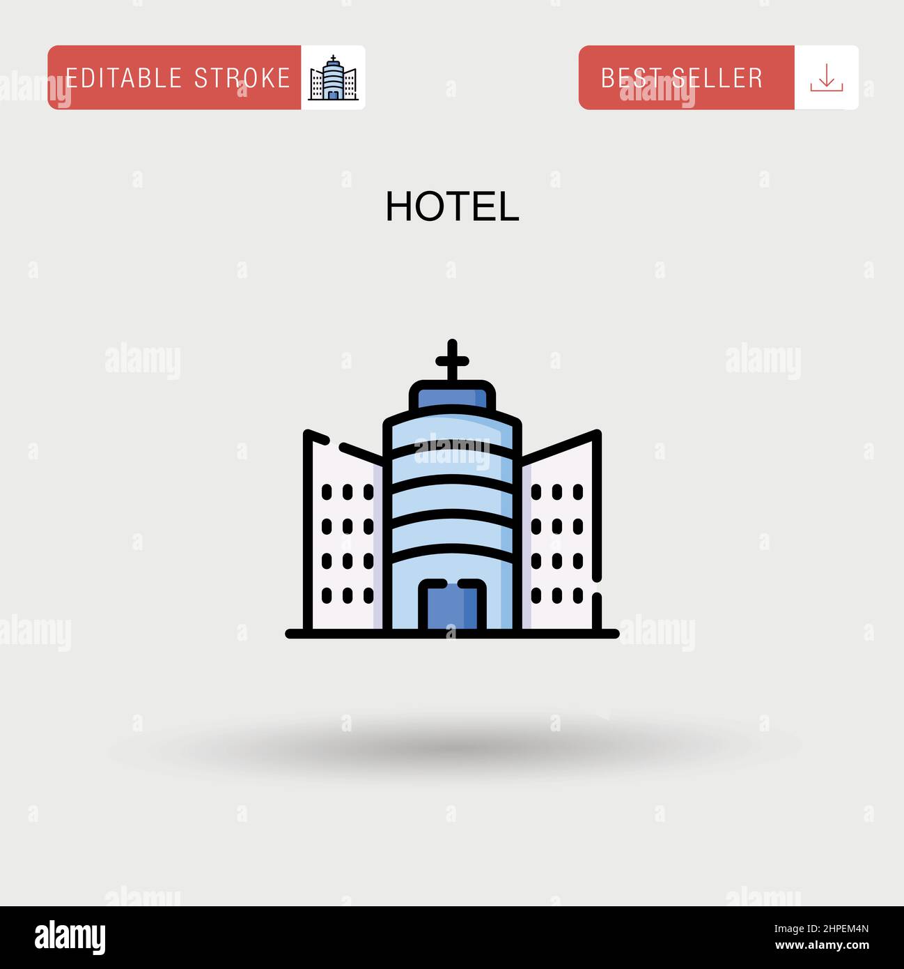 Hotel Simple vector icon. Stock Vector